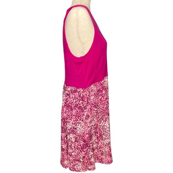 APT 9 Sleeveless Fit And Flare Dress In Pink Abstract Print Women’s Petite XL - Picture 2 of 9